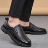 Men's slip on business dress casual shoes four seasons new comfort soft-sole outdoor walking shoes fashion visitor leather shoes