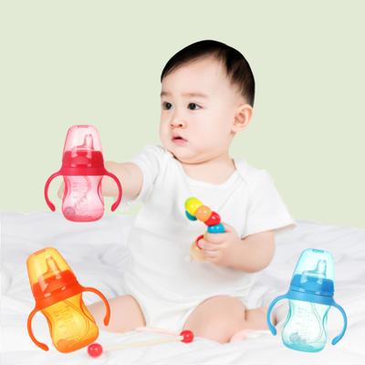 180ML Baby Water Cup Anti-choking Dustproof Good Sealing Built-in Gravity Ball with Handle Drink Water Anti-leakage Rounded Handle Kids Bottle