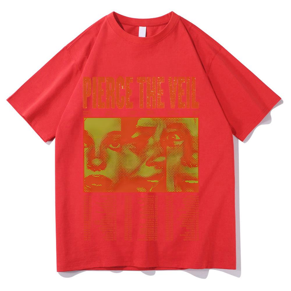 

Pierce The Veil Ivory Screamblocks Футболка Хлопок Унисекс Рубашка Футболка Мужчины Женщины Лето Повседневная Круглый Вырез Высокое Качество Футболка Одежда XS красный