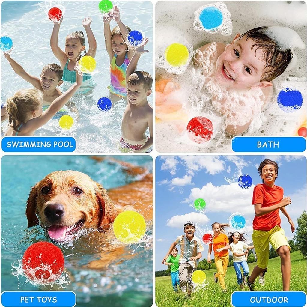 30 Stück 5 cm wiederverwendbare Wasserschwammbälle, schnell saugend, weiche Planschbecken-Spielzeuge, umweltfreundliche Sommer-Wasserspiele für Kinder und Erwachsene, Strand