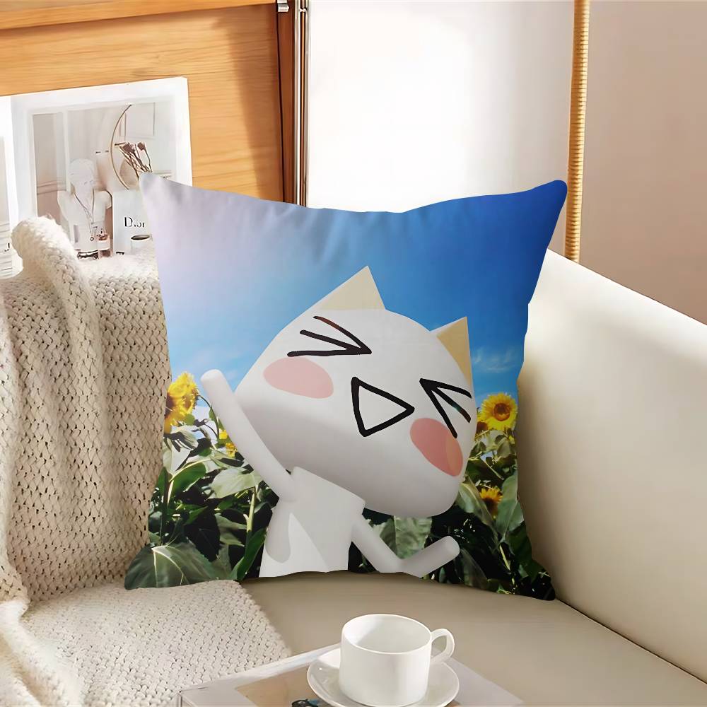 Inoue Anime Toro CUTE CatS Pillow Case Removable Washable Cushion Cover – All-Season Soft Linen