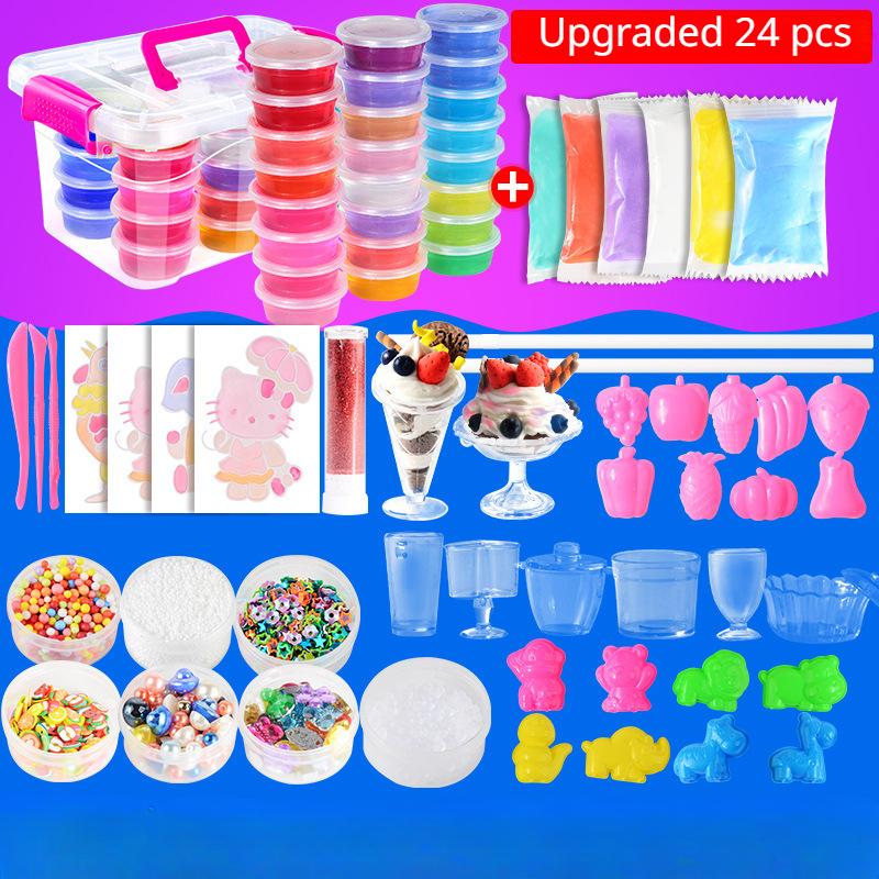 Crystal Slime Funny Squishy Stress Reliever Toys Transparent Plasticine Decompression Diy Handmade Toys Set Sensory Cool  Gifts