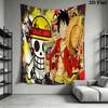 One Piece Monkey D Luffy Wandteppich Ästhetischer Wandbehang Bedruckte Stoffdecke Dekorative Wandteppiche für Schlafzimmer Wohnzimmer Heimdekoration
