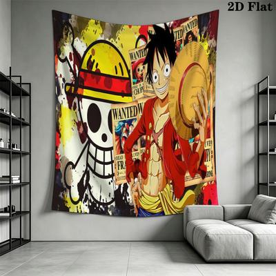 One Piece Monkey D Luffy Wall Tapestry Aesthetic Wall Hanging Printed Fabric Blanket Decorative Tapestries For Bedroom Living Room Home Decor