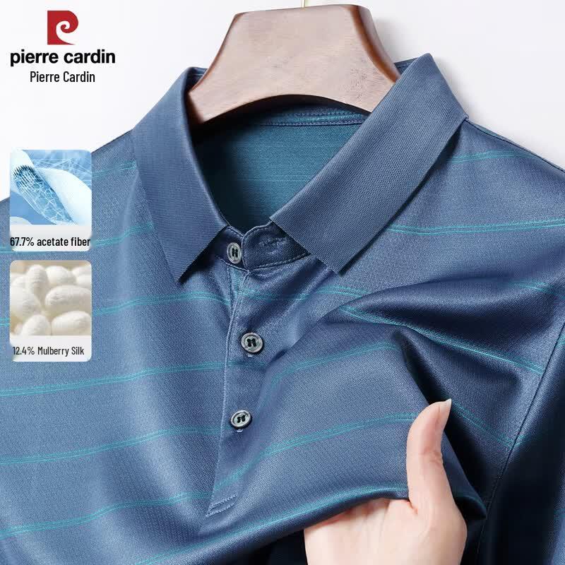

Pierre Cardin Men s Silk Blend Print Polo T-Shirt 180