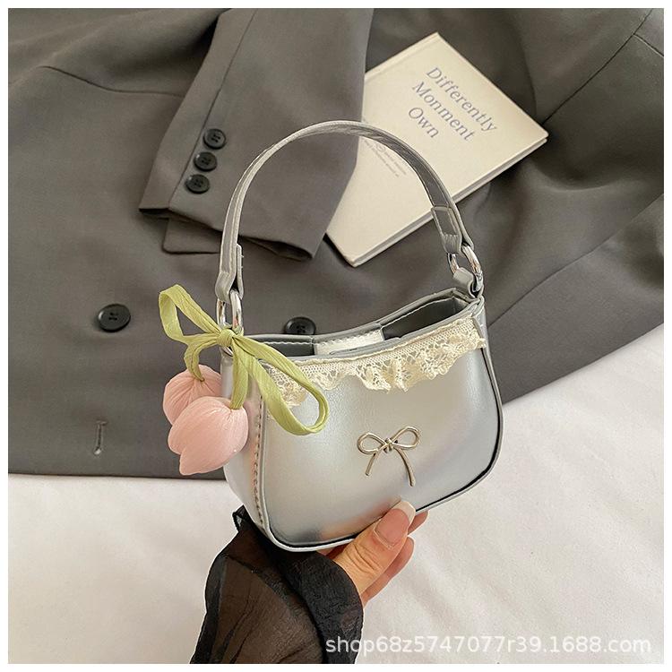 Schleife Sommer Mode Lässig Einfarbig Frisch Französisch 2025 Neu Westlicher Stil Ein-Schulter Crossbody Trendige Achseltasche