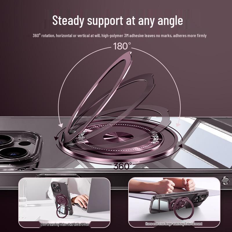 Lazy 360 Rotating Phone Holder: Ultra-Thin Foldable Stand with Iron Sheet & Plastic for Horizontal/Vertical Screens
