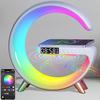 LED Table Lamp with Wireless Charger, Mini G Atmosphere Lamp with Bluetooth Speaker, Night Light Lamp Sunrise Alarm Clock, Smart Light Sound Machine