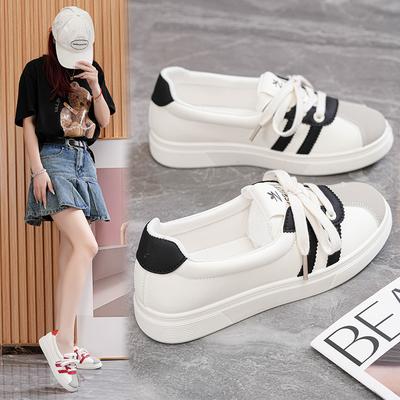 Fashion Sweety Light Lady Loafers Round Toe Flat Lace Up Vulcanized Casual Shoes Extended Shoe Opening Zapatos Casuales De Mujer
