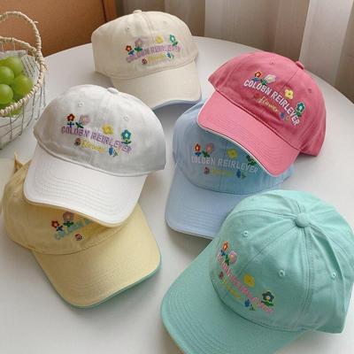 Women Embroidery Flowers Baseball Cap Sweet Cotton Outdoor Snapback Visors Peaked Hat Korean Letter Solid Color Hip Hop Dad Hats