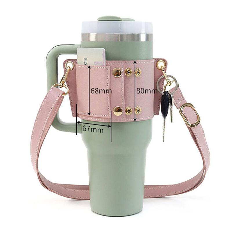 Stanley Wasserflaschen-Griffriemen, Tragbarer Schultergurt für 30-40 oz Becher, PU-Leder-Zubehör