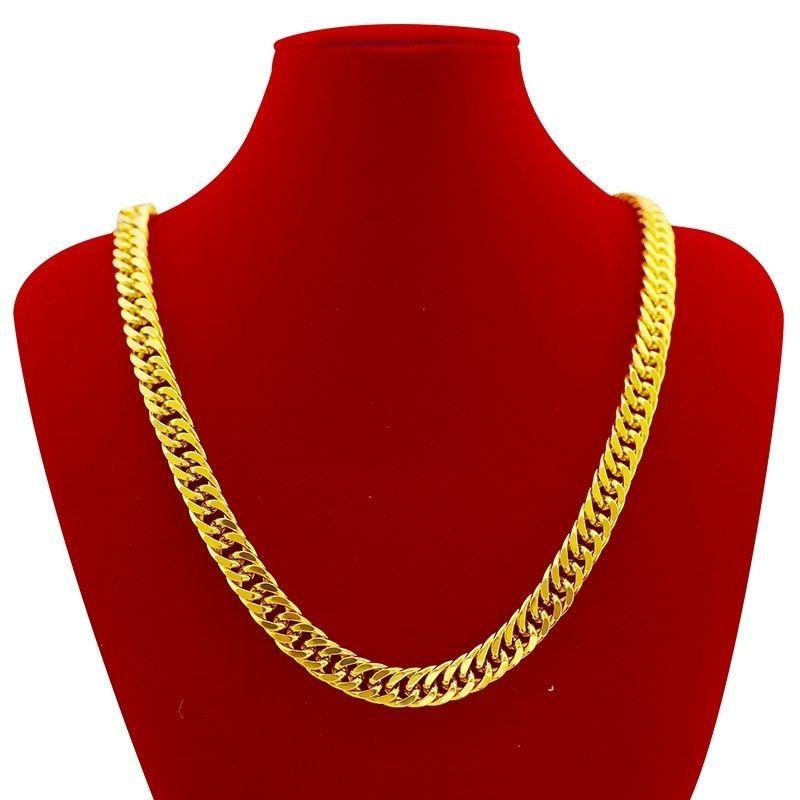 Cuban Chain Necklace Men's Classic Boss Chain Riding Crop Necklace Women's Couple Chain