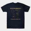 Men Black Print T-shirt Voyager 1 – The Golden Record 1977 No-Cut Transfer Paper Print Cotton Tshirt