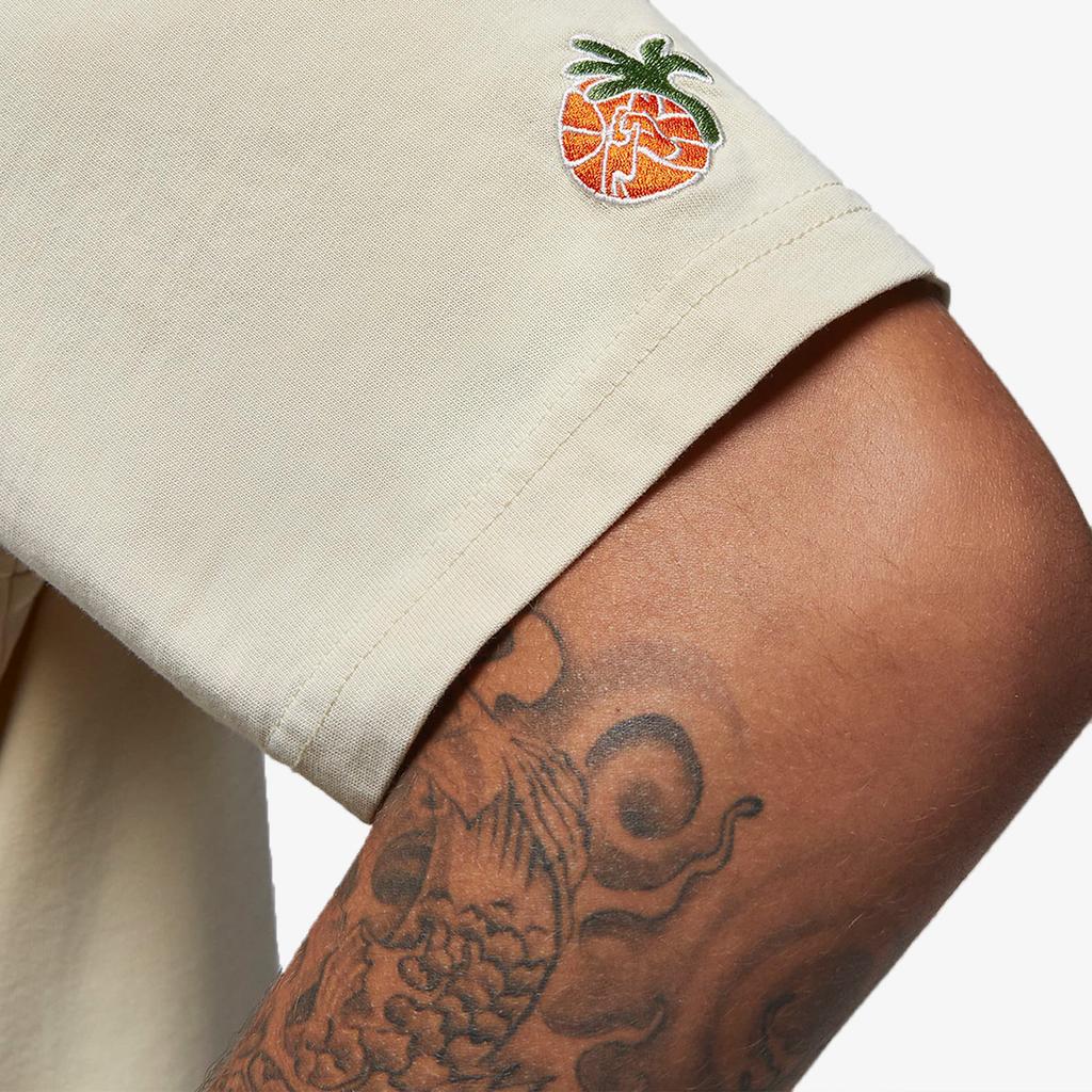 Titan X Jordan Co-Branded Logo Print Round Neck Short Sleeve T-Shirt Men Tops Beach-Light-Yellow DV7030-234