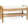 Banc À Chaussures - VINTHERA - MOA - 90 X 33 X 50 Cm - Beige - Style Scandinave Moderne