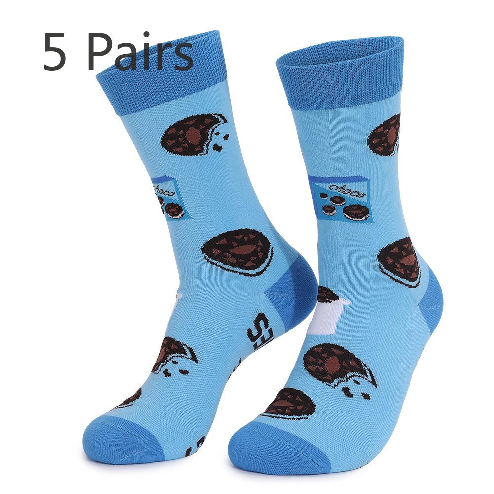 

5 пар женских модных новых носков средней длины 5 Pairs синий