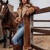 European and American Denim Retro Women's Plush Jacket - Warm Autumn/Winter Coat