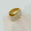 Cross-Border 18K Gold-Plated Hip Hop Ring with Irregular Inlaid Diamond