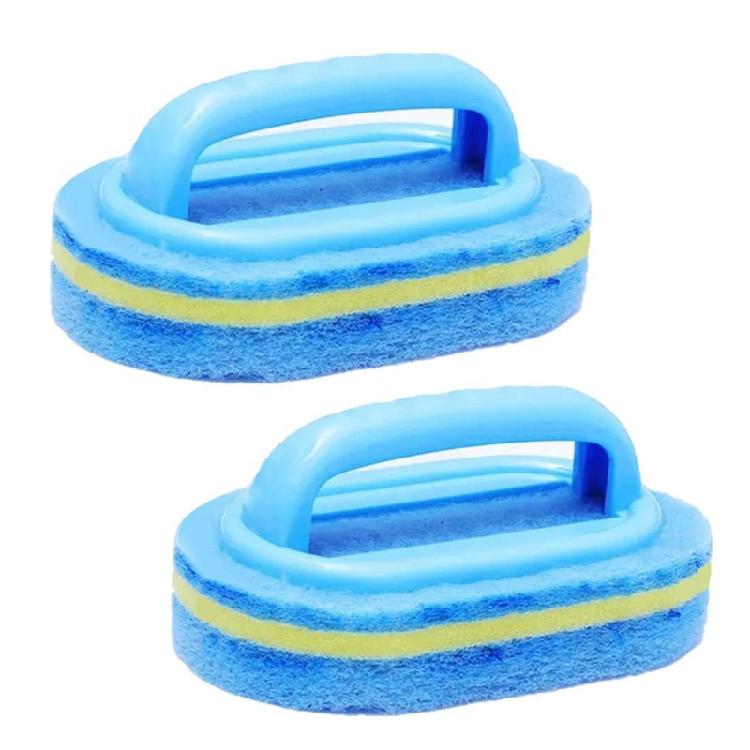 

2pcs Wall Cleaning Brushes Heavy Duty Sponge Bathroom Cleaning Artifact 1