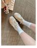 Cowhide version grape mother 7cm inner height increase casual sports shoes women's invisible pull-leg splicing round head lace-up German training shoe