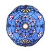 Blue Baroque Lamp Shade, 12 Inch Medium Stained Glass Lampshade Replacement for Torchiere Floor Lamp and Pendant Light Fixtures