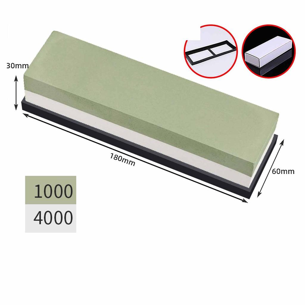 Double-Sided Oilstone Strips Whetstone Set with Base, Household Kitchen Knife Sharpening Stone, Outdoor Tool Polishing Stone