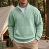 Men's Casual Half-Zip Pullover Sweatshirt with Stand Collar and Pockets for Everyday Wear