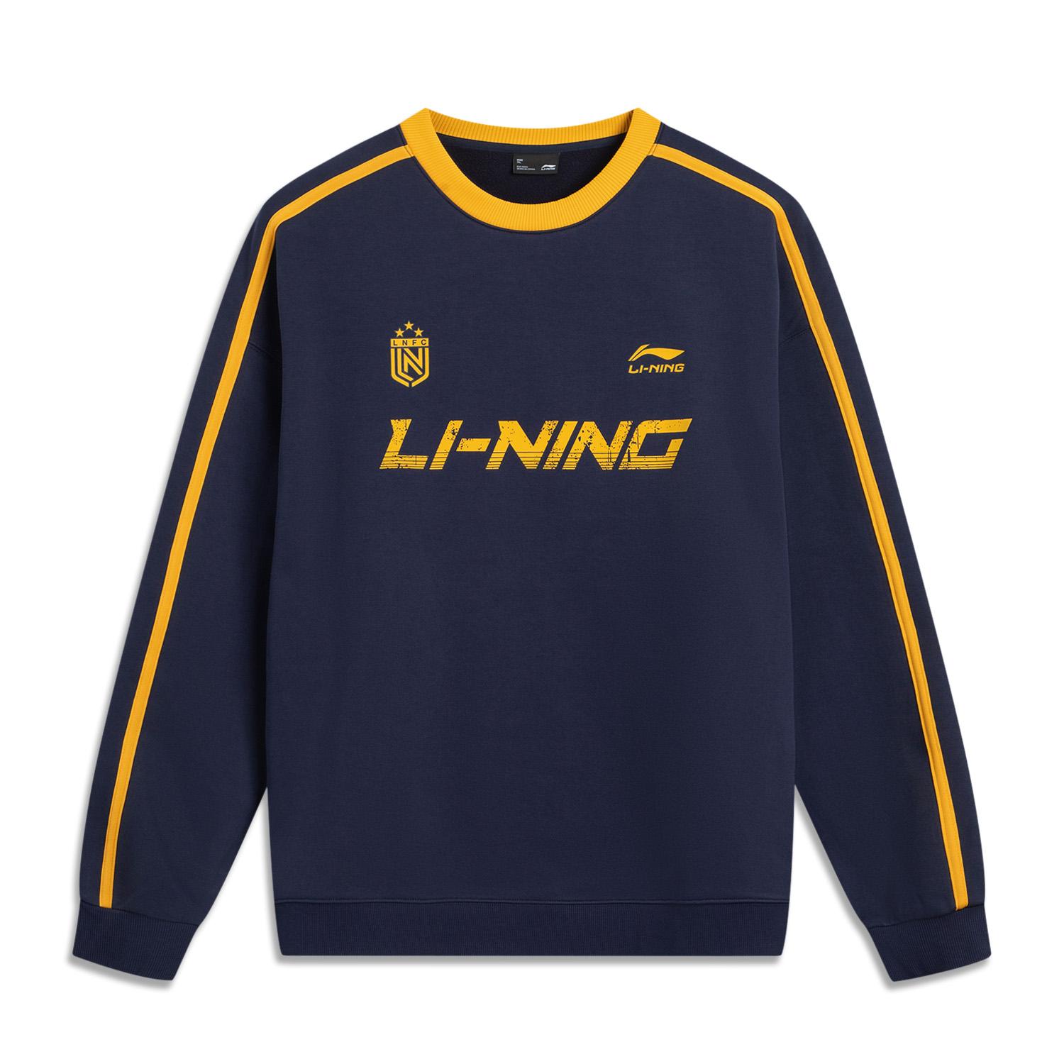 

Li Ning Sports Lifestyle Series Флисовый Толстый Теплый Логотип Буква Круглый Вырез Спущенное Плечо Свободный Свитшот Унисекс свитшот AWDVC87-4 S
