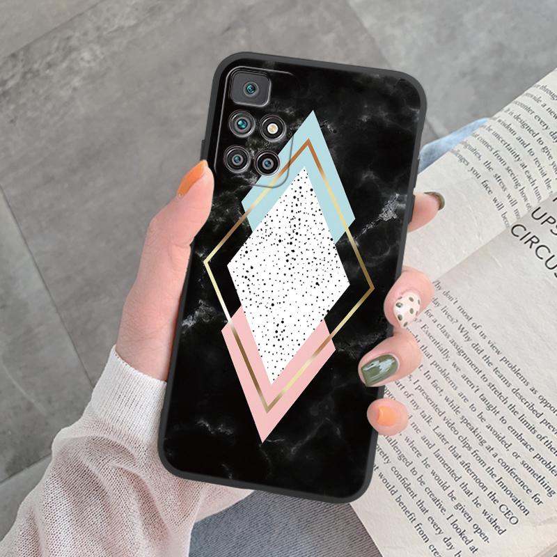 Marble Pattern Phone Case For Redmi 10 Redmi10 Protective Cover Case Pink Gold Marble Soft Silicone Funda For Xiaomi Redmi 10