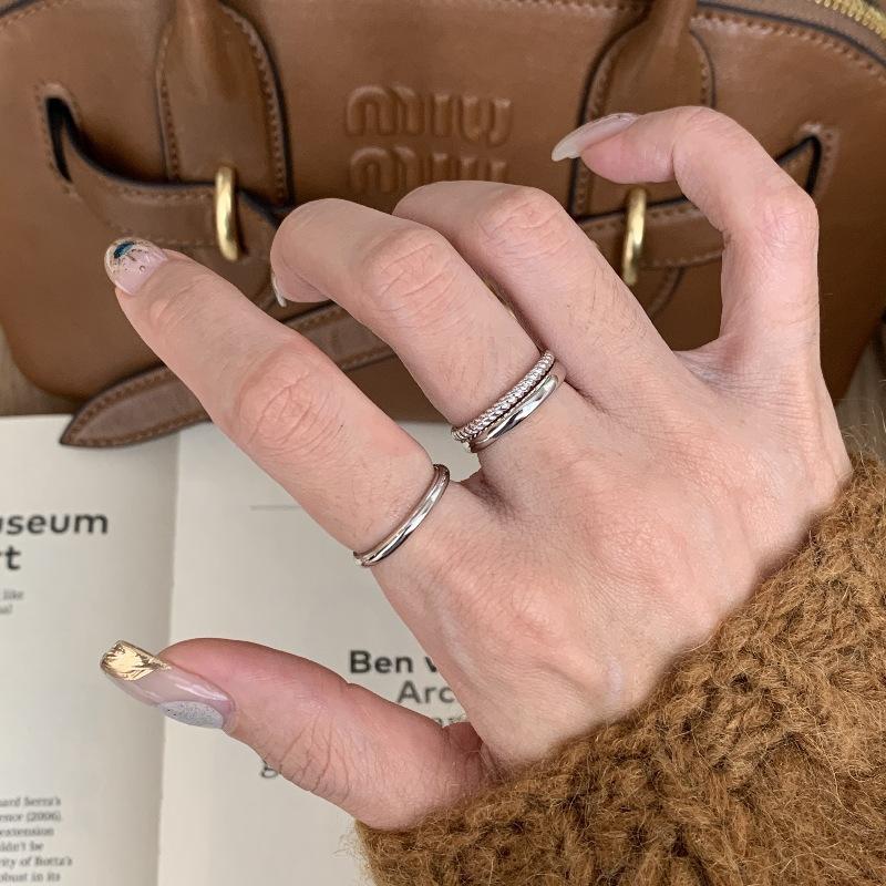 Light Luxury Minimalist Style Ring Twist Wide Version Narrow Version Set Ring Stacked Wearing Daily Commuting Retro Versatile Design Index Finger Ring