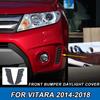 Vitara 2014-2018 Car Front Bumper DRL Daytime Running Light Lampshade Decorative Grille Frame Cover Material Plastic