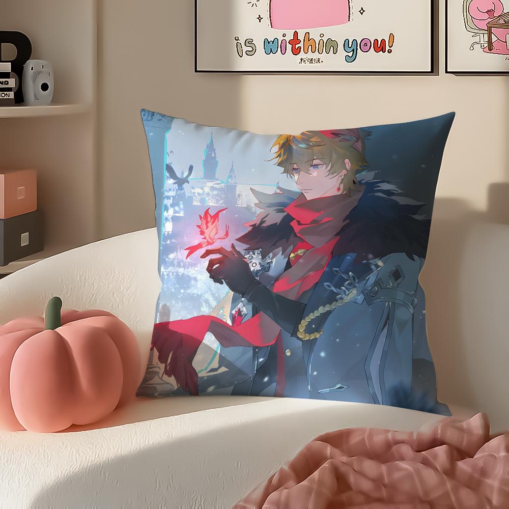 

Game Genshin Tartaglia Cushion Cover Pillowcase Short Plush Invisible zipper Room Sofa Cushion Cover 30X30cm