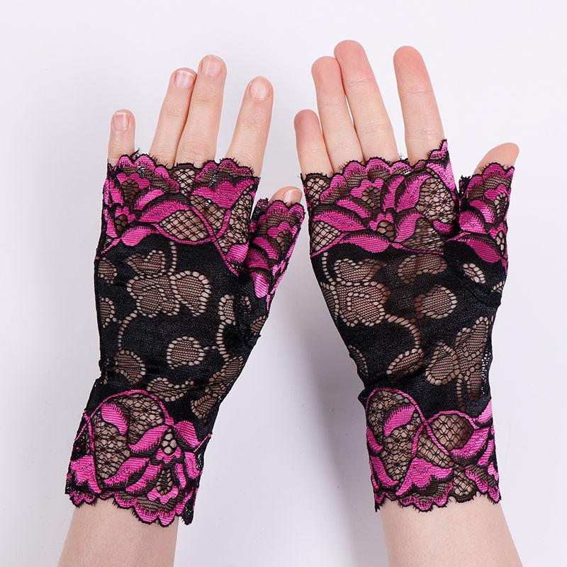 Women's Korean Style Lace Sun Protection Driving Gloves - Breathable & Ultra-thin for Summer