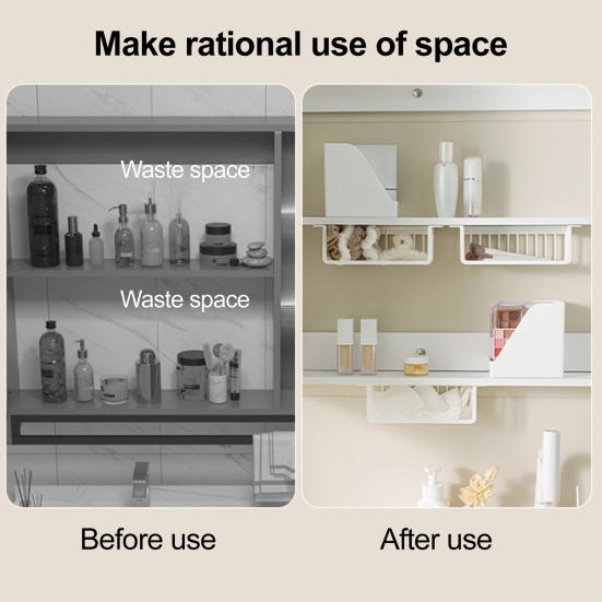 Storage Rack Bathroom Organizer Large Capacity Strong Load-Bearing Easy Assembly Multipurpose Makeup Holder Storage Basket