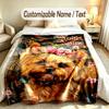 Floral Garden Theme Soft Blanket Personalized Custom Name Text Print Warm Blanket Home Sofa Bedroom Decor