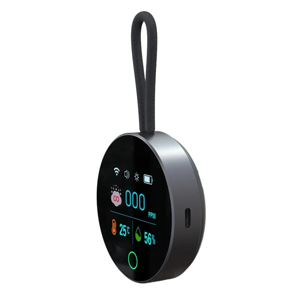 

Детектор угарного газа 3 в 1 с магнитной присоской, портативный газовый детектор 1000 мАч, детектор CO, температуры и влажности для путешествий темно серый