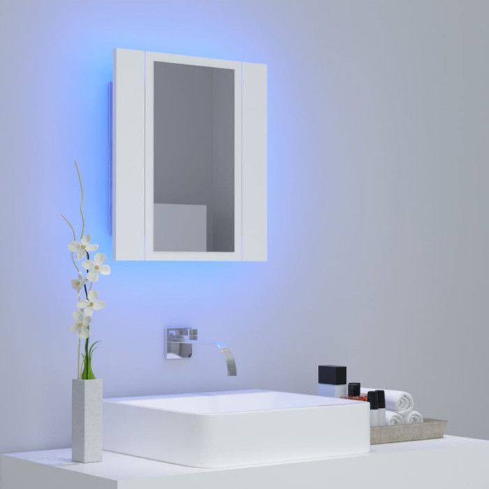 VidaXL Bathroom Cabinet with LED Mirror White 40x12x45 Cm Acrylic 804948
