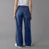 Womens High Waisted Jeans Stretchy Flared Straight Leg Loose Trendy Hem Denim Pants