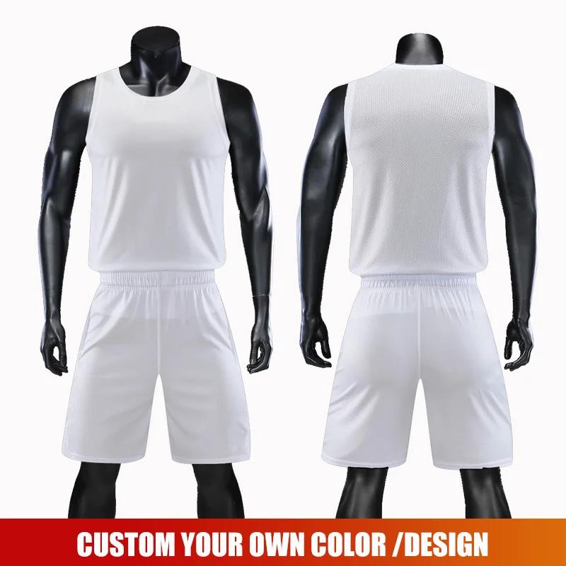 Custom Personalized Digital Print Mens Basketball Shirt Polyester Mesh Summer Breathable Basketball Jersey Set With Name WMS14