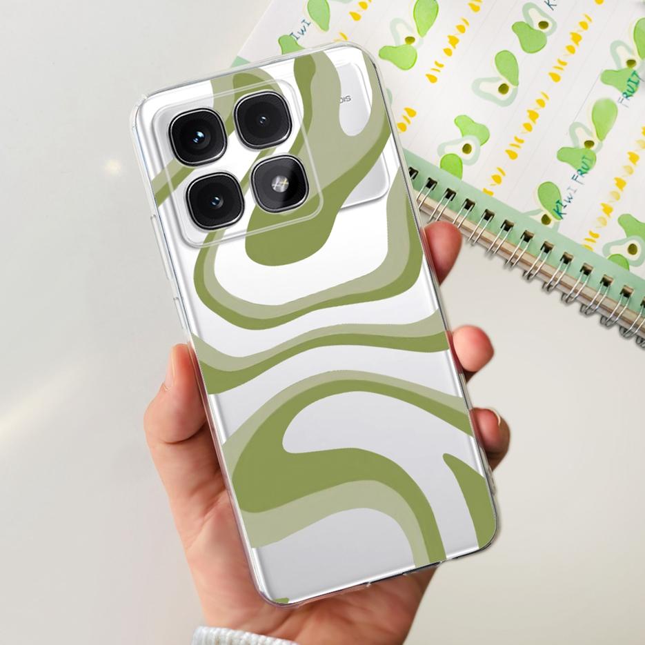 For Xiaomi 14T Pro Case Stylish Flowers Painted Cover 6.67'' Clear Silicone Phone Case For Xiaomi Mi 14T 14TPro Mi14T Soft Shell