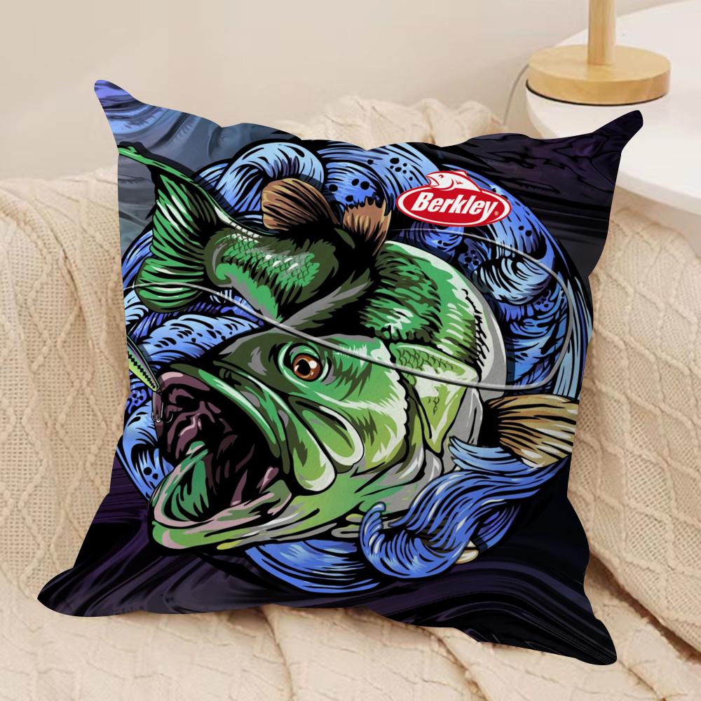 

Popular Fishing BBerkleys Cushion Cover Soft Plush Fabric DoubleSided Printed Sofa Cushion Cover for All Seasons Home Decor 30x30cm