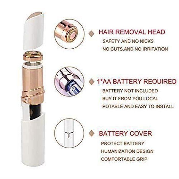 Épilateur Visage Femme - STRAßE TECH - Tondeuse pour Sourcils - Lame à Double Anneau - Fonctionnement sans fil