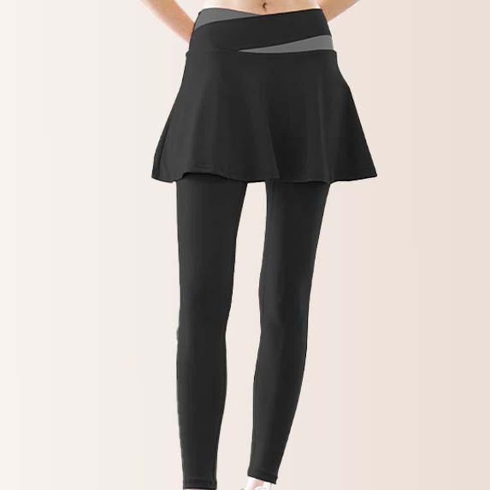 Combined in One Elastic Pants Skirt Tight Sports Yoga Pants Women Tights Fitness Leggings Exercise