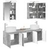 5 Piece Bathroom Cabinet Set Concrete Grey Particleboard