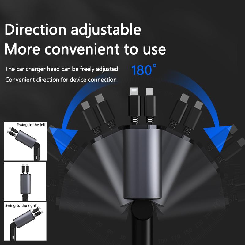 100W Car USB/Type-C Chargers Auto Charging Line Telescoping For Genesis Coupe Logo G70 G80 G90 GV60 GV70 GV80 EV BH Accessories