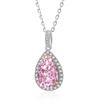 Dainty Water Drop Shape Teardrop Pendant Necklace for Women 925 Sterling Silver for Wedding or Anniversary