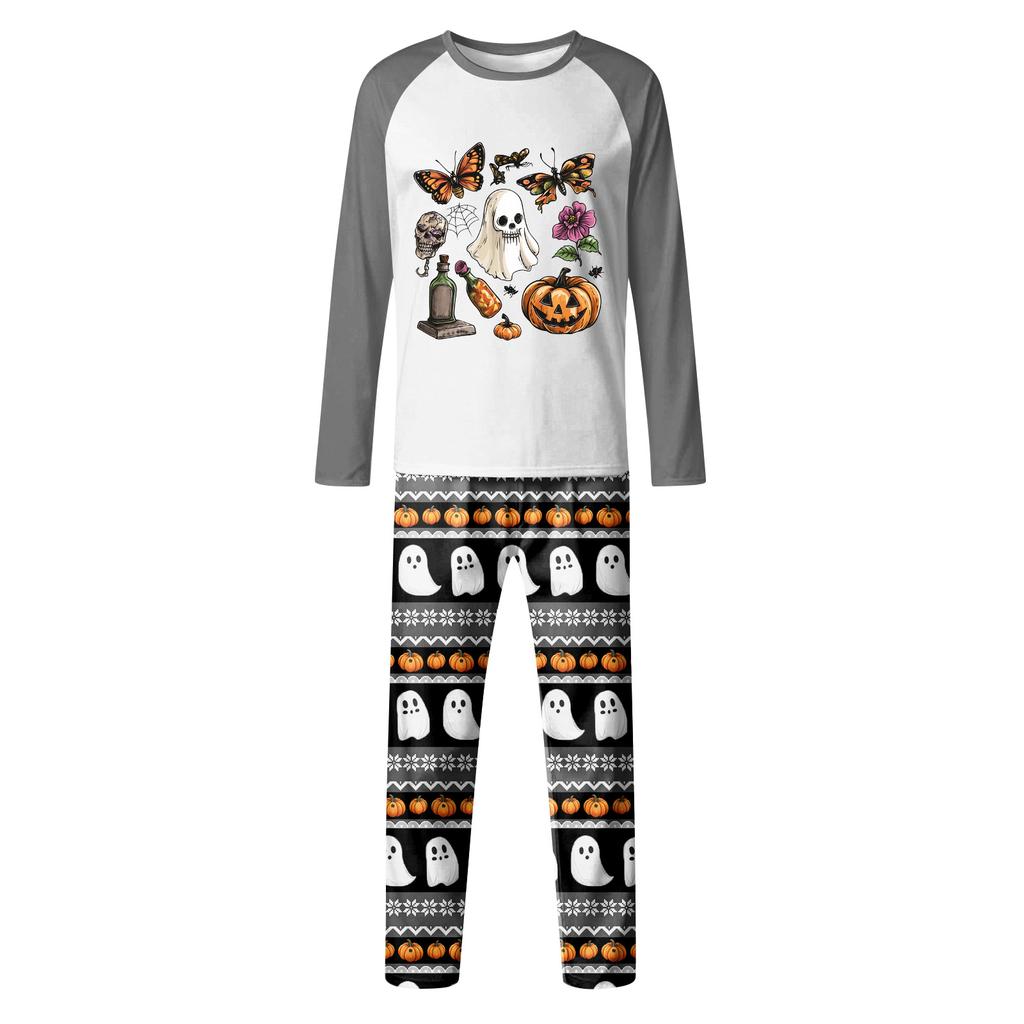 Halloween Tag Drucke Familie Passend Langarm Tops+Hosen Set Familie Passende Sets