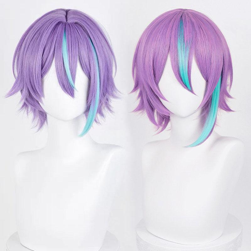 Perucă Cosplay de Înaltă Calitate Tenma Tsukasa Scurtă 30cm Degradat Kamishiro Rui Păr Sintetic Rezistent la Căldură Peruci de Halloween + Cască pentru Perucă pink