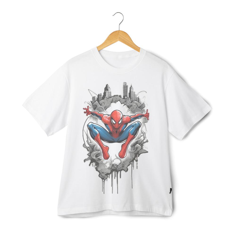 Spider-Man T-Shirt - Marvel Superhero City Smash Graphic Unisex Tee Streetwear