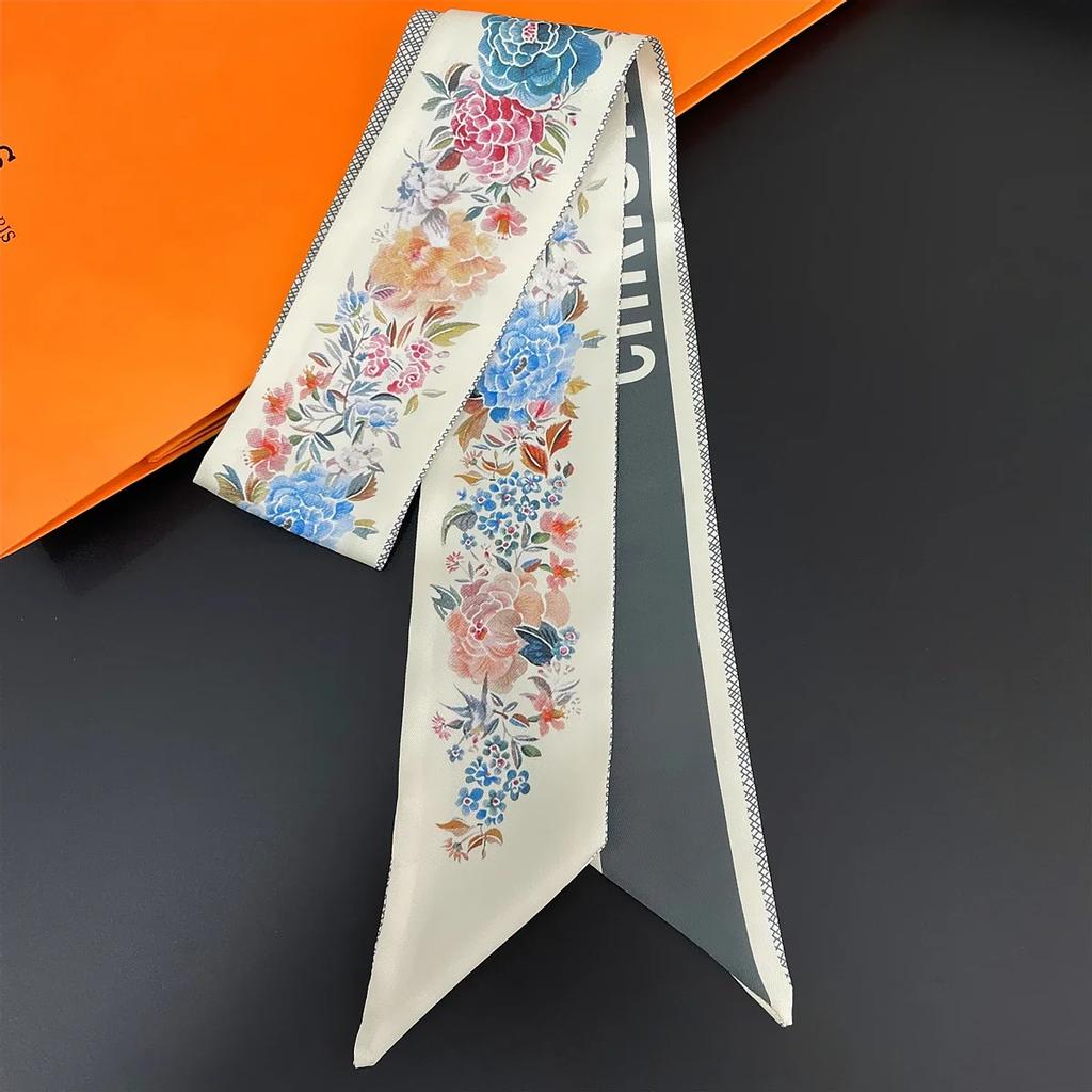 New Design Pansy Tarot Scarf Women Luxury Brand Scarf Skinny Bag Silk Scarves Foulard Hair Neckerchief Headband For Ladies